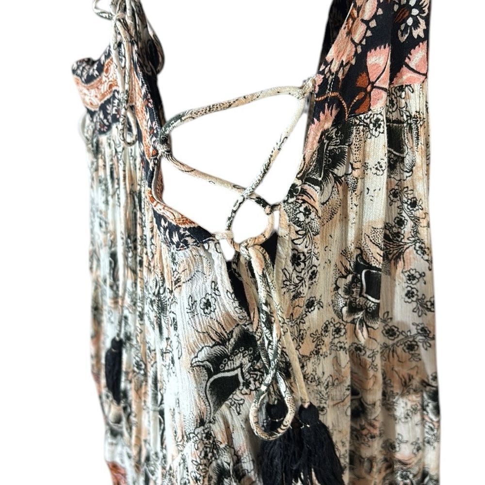 Free people women’s small Casablanca slip dress bohemian floral festival tie - Picture 5 of 8